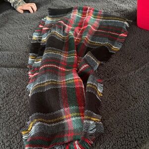 Plaid Fringe Scarf